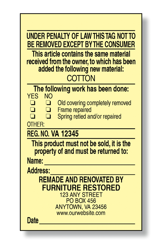 richly upholstered, 4 reupholstered law label