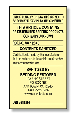 #5 Redistributed Bedding Law Label