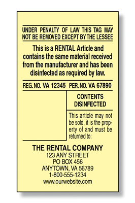 #5 Rental Tag Law Label