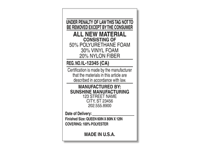 #1 All New Materials Law Label for Manufacturers v3