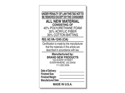 #1 All New Materials Law Label for Manufacturers v2